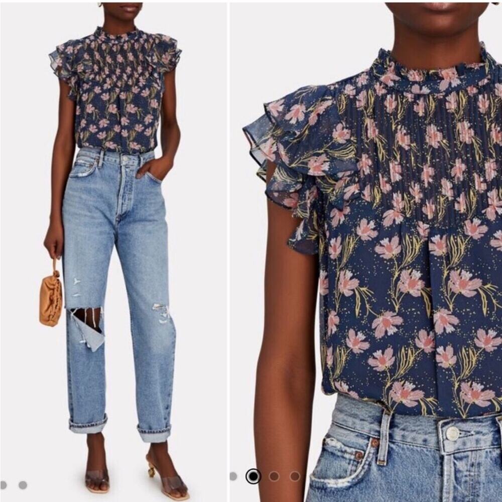 Intermix Felicity Floral Silk Chiffon Top